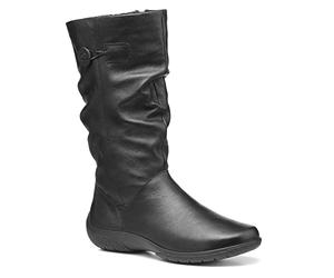 Hotter Derrymoore II Women's Mid-Calf Slouched Boot With Full Length Inside In Zip Soft Leather Wide EE Fit 8 UK