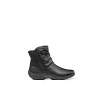 Hotter Whisper Women's Classic Mid-Cut Ankle Boot With Double Side Zips In Leather And Suede Black Extra Wide 6.5 UK