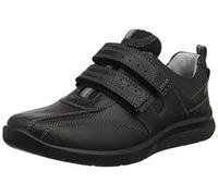 Hotter Energise 2v Black leather Mens Riptape Shoes 3081-31 in a Plain Leather in Size 9