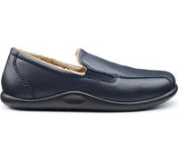 Hotter Relax Navy Leather Mens slippers 20653-71 in a Plain Leather in Size 12