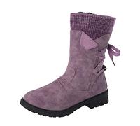 hotter shoes for women clearance the deal Ladies Waterproof Winter Rain Snow Mid Calf Womens Warm Walking Boots Wide Calf Boots Non Slip Booties Round Toe Waterproof womens hiking boots 6.5