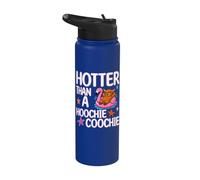Hotter Than A Hoochie Coochie Funny Summer Highland Cow Stainless Steel Insulated Water Bottle