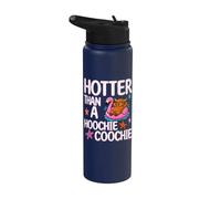 Hotter Than A Hoochie Coochie Funny Summer Highland Cow Stainless Steel Insulated Water Bottle