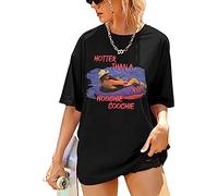 Hotter Than a Hoochie Coochie Oversized T Shirt Women Summer Beach Vacation Tops Vintage Graphic Country Music Tee, Black, L