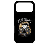 Hotter Than Hell, Eerie Goth Girl Burning House Case for iPhone 17 Pro Max