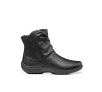 Hotter Whisper Leather Wide Fit Ankle Boots, Black, Size 4, Women Black