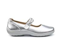Hotter Wide Fit 'shake Ii' Mary Janes In Metallic Silver Metallic Silver 4.5
