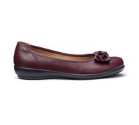 Hotter Women's Extra Wide 'Jewel' Ballerina Pumps Shoe in Maroon | Size: 7.5