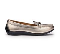 Hotter Women's Wide Fit 'Dover' Loafers in Metallic Gold | Size: 7.5 Hotter Metallic Gold 7.5