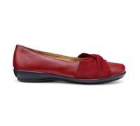 Hotter Women's Wide Fit 'Lark' Ballerinas in Dark Red | Size: 5.5 Hotter Dark Red 5.5