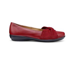 Hotter Women's Wide Fit 'Lark' Ballerinas in Dark Red | Size: 5.5 Hotter Dark Red 5.5