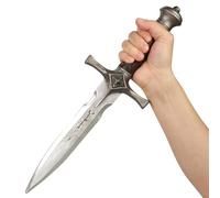 HOTTERCOS 15" Fake Foam Short Sword, Viking Dagger Knife, Fantasy Medieval Props for Halloween Cosplay LARP Party (Brown)