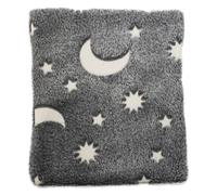 Hotties Microwave Hot Water Bottle - Glow in The Dark Stars and Moons Fleece Grey