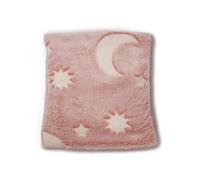 Hotties Microwave Hot Water Bottle - Glow in The Dark Stars and Moons Fleece Pink
