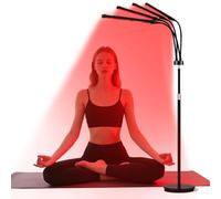 Hottoerak Floor Red Light Lamp, 180LEDs 660nm&850nm&940nm Infrared Lamp, 5 Brightness & Adjustable Height & Adjustable Gooseneck & 10/20/30Mins Timer, Red Lights for Home/Office Use