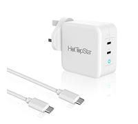 HotTopStar 100W GaN Charger, USB C Plug, 2-Port Fast Compact Wall Charger, 96W USB C Laptop Charger for MacBook Pro/Air, iPhone 16/16 Pro/15/15 Pro, iPad Pro, Dell XPS, Galaxy S23/S22, Pixel 7