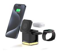 HotTopStar 4 in 1 Wireless Charging Station, Foldable Wireless Charger for Apple,Fast Charger Stand for iPhone 16/15/14/13/12/11,Apple Watch Ultra/8/7/6/SE/3/2,AirPods Pro/Pro2/2/3-Black