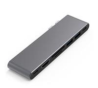 HotTopStar Dual Input USB C Hub for MacBook Pro/Air M1 2021-2016,7-in-2 Aluminium Dock with Stable Connection, 5K TB3&4K HDMI,100W Fast Charging,5Gbps USB 3.0 Ports,SD/Micro SD Reader,Space Grey