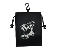 HotTopStar Golf Valuables Pouch with Drawstrings and Carabiner Clip,Waterproof Nylon Golf Ball Bag Pouch, Golfs Storage Bags, Golfer Portable Organizer, Golf Gift for Men and Women(Black and White)