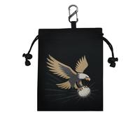 HotTopStar Golf Valuables Pouch with Drawstrings Golf Tee Bag Waterproof Nylon Golf Tee Pouch for Men and Women (Black and Brown)