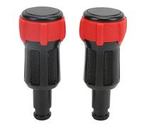 Hottptyer 2pcs Seat Armrest Box Adjustment Knob Alloy Replacement (Red Rubber Sleeve)