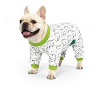 Hotumn Stretchable Dinosaur Frenchie Pajama - Soft Four- Legged Dog Apparel Breathable Pullover Onesie for Oversized Standard French Bulldog Skin-Friendly (XX-Large)