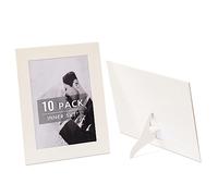 HOTUO 10 Pack Ivory Paper Picture Frames for 5x7, Acid Free 4 Ply Thickness Picture Cardboard Frames with Ivory Core Bevel Cut, Classroom Crafts, Home Decoration