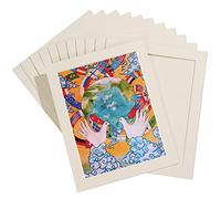 HOTUO 12 Pack A4 Paper Frames for Kids Drawing, Ivory Display 8.5x11 Cardboard Picture Frame with PVC Film.