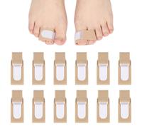 HOTUT 12 Pack Hammer Toe Straightener, Reusable Broken Toe Protectors Buddy Taped Wraps, Hammer Toe Splints for Crooked Toes, Bent Toes, Overlapping Toes Avoid Secondary Trauma