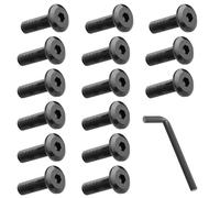 HOTUT 15 Pcs M8 Bolts Set, Black Hexagon Socket Head Cap Screws with Wrench, Stainless Steel Round Head Hex Socket Head Cap Machine Screws, Thread Fastener Hex Bolts, Pan Head Furniture Bike Bolts Set