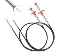 HOTUT 2 Pack Flexible Grabber Tool, 87cm/194cm Sink Grabbers, 4 Claws Flexible Spring Bendy Drain Rods Lifting Grabber, Claw Pick Up Tool for Kitchen Sink Bathroom Tub Toilet Drains