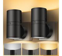 HOTUT 2 Pcs LED Night Light with Dusk to Dawn Sensor, Plug in Wall, 3 Color Temperature Dimmable Adjustable Brightness 0-100LM, Modern Style Night Light for Hallway Bedroom Bathroom Stair