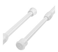 HOTUT 2 Pcs Net Curtain Rods Extendable, 30-50cm Tension Rods for Curtains, No Drilling Rustproof Adjustable Small Spring Tension Rods Extendable Cupboard Bars for Windows, Kitchen, Bathroom, Wardrobe