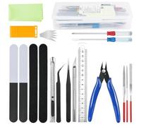 HOTUT 23 Pcs Modeler Basic Tools Craft Set, Hobby Building Tools Kit, Gundam Model Tools Kit, Modeler Basic Miniature Handmade Craft Tools Set for Professional Model Assemble Building and Fixing