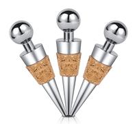 HOTUT 3 Pack Bottle Stoppers, Wine Bottle Stoppers, Reusable Bottle Saver Sealer Wine Corks, for Collection Wine Champagne Prosecco Spirits Beer Saver Sealer