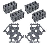 HOTUT 32 PCS Building Blocks City Train Tracks Set, City Train Tracks, 32 Straight Rails, Classic Train Tracks Accessories, Construction Toy Set Compatible with with All Major Brand
