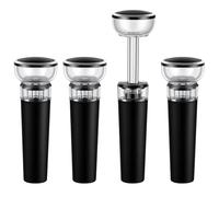 HOTUT 4 Pack Wine Stoppers, Wine Vacuum Pump, Premium Wine Preserver Pump, Reusable Bottle Sealer Keeps Fresh, Ideal Wine Accessory Gift