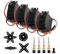 HOTUT 4 Pcs Digital Servo Motor Kit, Metal Gear High Speed Torque Digital Servo Motor, Steering ServoMotor, 13kg 180° RC Micro ServoMotor for RC 1/8 1/10 Helicopter Airplane Car Boat Robot Controls