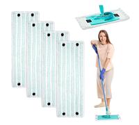 HOTUT 4 Pcs Replacement Wiper Cover Clean for Leifheit Twist M Micro Duo Mop, Replacement Microfiber Mop Head, Cleaning Cloth Cover Pads for Absorbent Floor, 33cm Wide, Blue