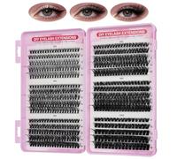 HOTUT 580 Pieces Individual Eyelashes,30D-40D-50D-60D-80D-100D Eyelash Extension Kit,Volume Clusters Lashes Book Kit,for DIY at Home,Durable Eyelash Clusters