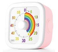 HOTUT 60 Minute Visual Timer for Kids,Visual Countdown Timer Clock Kids,Desk Management Tools with Rainbow Pattern and Non-Ticking for Classroom,Home,Kitchen,Office