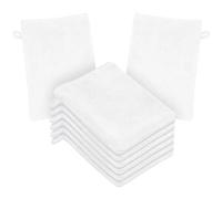HOTUT 8 Pack Microfiber Body Wash Mitts, 15x20 cm Flannels Soft Shower Face Mitts, Face Cleansing Mitts, Soft Face Mitten, Bath SPA Cloth, Reusable Makeup Remover Mitt Gloves (White)