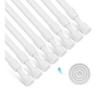 HOTUT 8 Pcs Net Curtain Rods Extendable, 30-50cm Tension Rods for Curtains, No Drilling Rustproof Adjustable Small Spring Tension Rods Extendable Cupboard Bars for Windows, Kitchen, Bathroom, Wardrobe