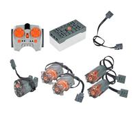 HOTUT 8 PCS Power Functions Set, Power Function Motorized Building Blocks Power Kit, L Power Functions Building Set, Including 2L/2M/1 Servo Motors, Remote Control Battery Box Extension Cord Set