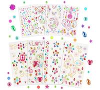 HOTUT 8 Sheets Gem Stickers,Rhinestone Self Adhesive Gems for Crafting,Acrylic Glitter Stickers,Sparkly Flatback Assorted Shapes Jewels,Self Adhesive Acrylic Gems Stickers for DIY Crafts Gluing