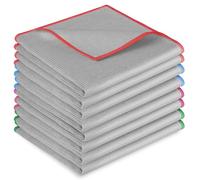 HOTUT 8 x Ultra Fine Microfiber Cloths for Glass, 30 x 30 cm Professional Glass Cleaning Cloth, Double-Sided Lint Free Microfibre Cleaning Cloth for Polishing Wine Glass, Windows and Mirrors