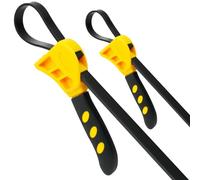 HOTUT Adjustable Rubber Strap Wrench,2pcs Multi-Purpose Rubber Wrench,Strap Wrench Set for Jar Opener,Pipes,Plumbing,Oil Filter,Shower Head,Water Filter,Mechanics Plumbers DIY