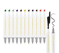 HOTUT Alcohol Markers,12 Pastel Colours Permanent Marker Pens | Chisel and Fine Dual Tips for Drawing,Sketching,Anime and Manga Colouring Books,for Students Adults Artists Professionals