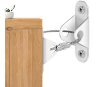 HOTUT Anti-tilt Furniture Straps,12PCS Metal Furniture Strap Anti Tip Furniture Anchor,Wardrobe Wall Fixing Baby Safety Kit for Baby Proofing,Pet Protecting,Cabinet,Secure Bookshelf,Dresser(White)