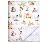 HOTUT Baby Pram Blanket, 75x100cm, Soft Plush, Animal Print, Unisex, Cotton, Squirrel Color, Perfect for Baby, Toddler, Crib, Cot, Stroller, Kids, Newborn Gifts